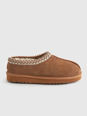 Quince Women Australian Shearling Clog Slipper Pecan Brown Shoes 7 New